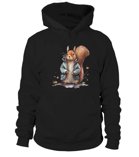 Squirrel Lovers watercolor wearing jack Hoodie Unisex