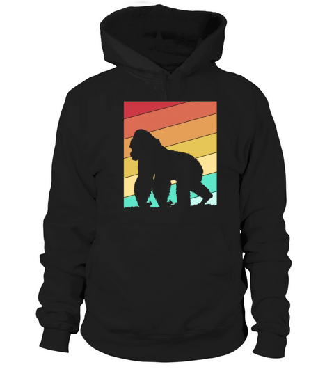 Vintage Wildlife Retro Ape Gorilla Hoodie Unisex