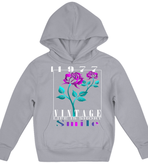 1977 Born Vintage Rose Gift Kids Hoodie