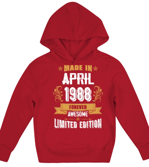 April 1988 Vintage Birthday Present Kids Hoodie