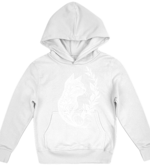Cute Little Cat In Nature Tattoo Style Kids Hoodie
