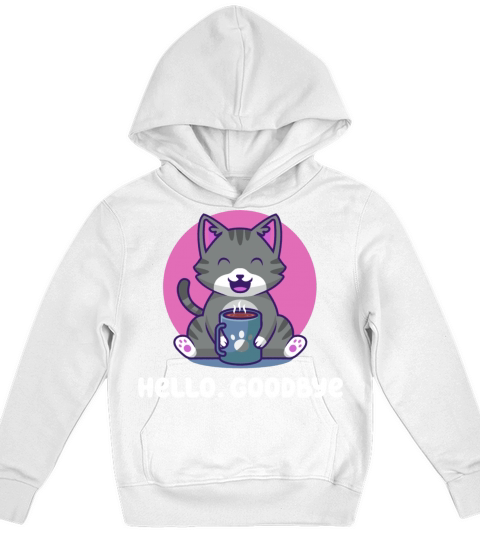 Hello Goodbye Introvert Sayings Antisocial Quotes Kids Hoodie