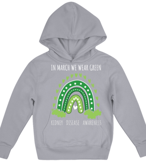 Rainbow March Wear Green Kidney Disease Awareness Kids Hoodie