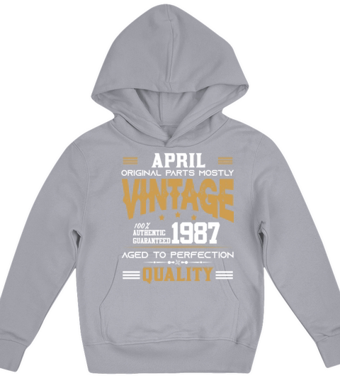 Vintage Aged To Perfection April 1987 Kids Hoodie