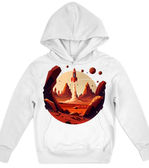 Vintage Space Science Mars Fiction Geek Solar Kids Hoodie