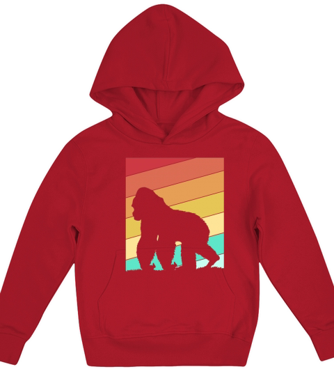 Vintage Wildlife Retro Ape Gorilla Kids Hoodie
