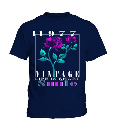 1977 Born Vintage Rose Gift Kids T-Shirt