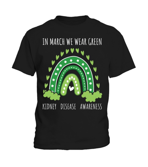 Rainbow March Wear Green Kidney Disease Awareness Kids T-Shirt