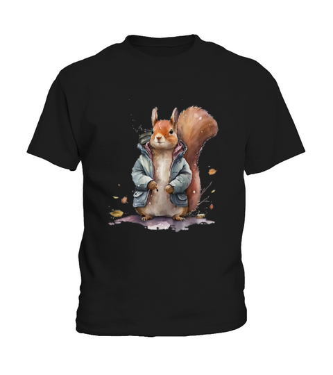 Squirrel Lovers watercolor wearing jack Kids T-Shirt