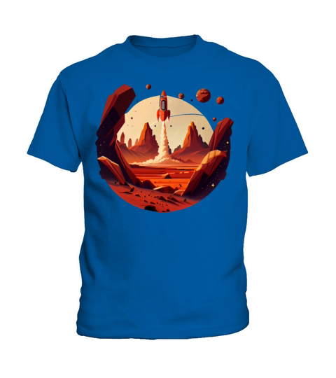 Vintage Space Science Mars Fiction Geek Solar Kids T-Shirt