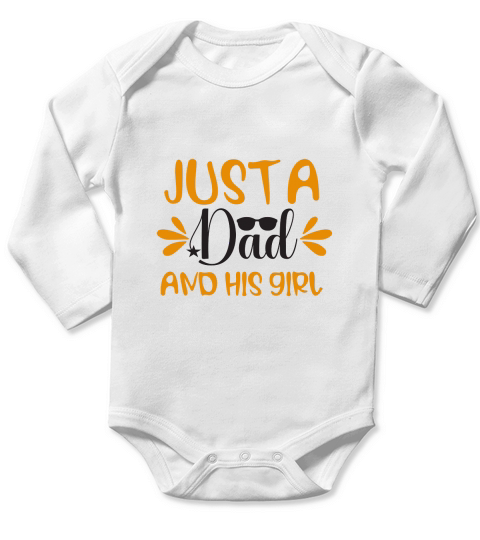 Just A Dad And His Girl Long Sleeve Baby One-Piece