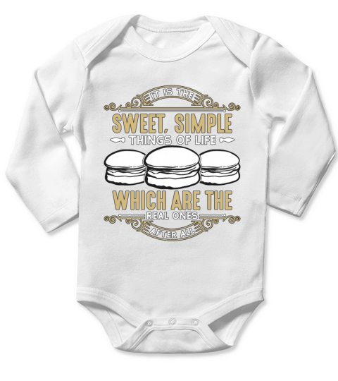 Macaron It Is The Sweet Simple Things Artfully Long Sleeve Baby One-Piece