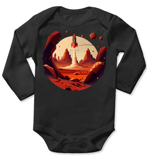 Vintage Space Science Mars Fiction Geek Solar Long Sleeve Baby One-Piece