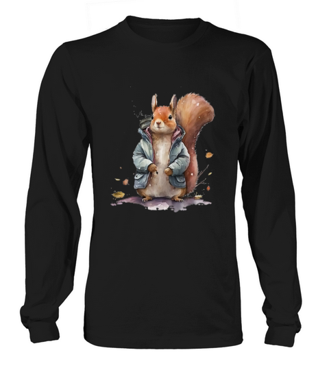 Squirrel Lovers watercolor wearing jack Long sleeved Unisex