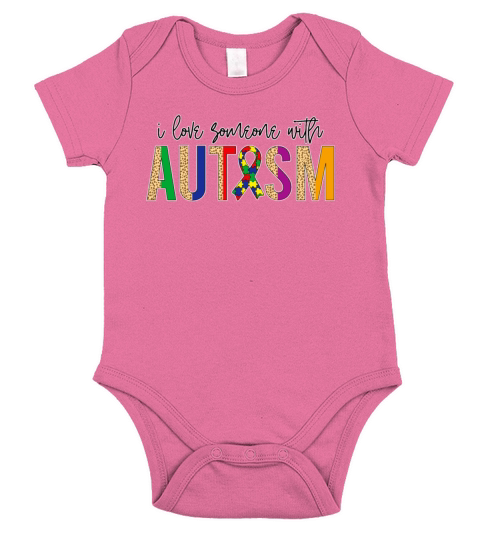 Autism Awareness - I Love Someone With Autism Short Sleeve Baby One-Piece