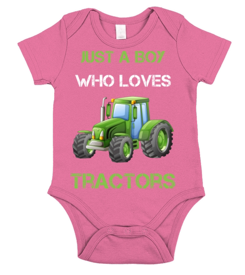 Just A Boy Who Loves Tractors - funny Farming Short Sleeve Baby One-Piece