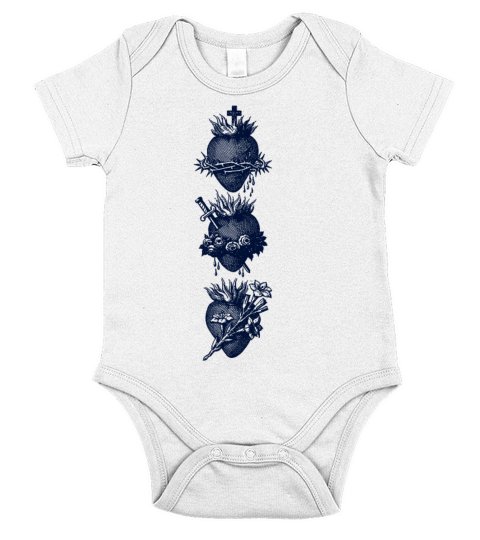 Sacred Hearts of Holy Family Short Sleeve Baby One-Piece