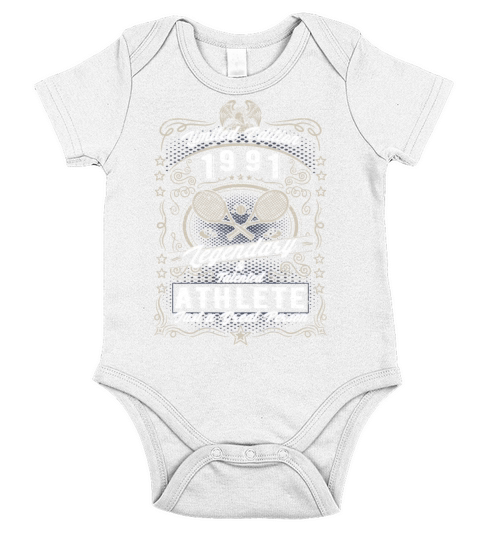 Vintage 1991 Tennis Birthday Gift Sport Hobby Short Sleeve Baby One-Piece