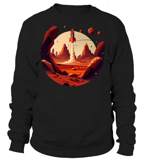 Vintage Space Science Mars Fiction Geek Solar Sweatshirt Unisex