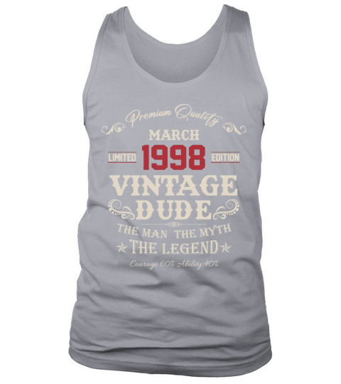 March 1998 Vintage Birthday Present Tank Top Unisex