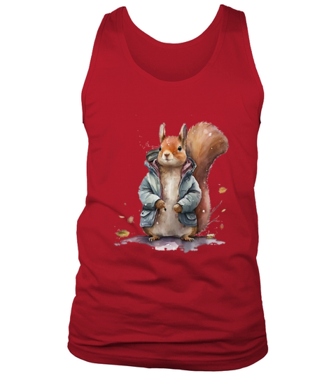 Squirrel Lovers watercolor wearing jack Tank Top Unisex
