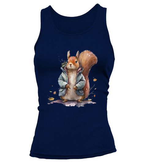 Squirrel Lovers watercolor wearing jack Tank top Woman