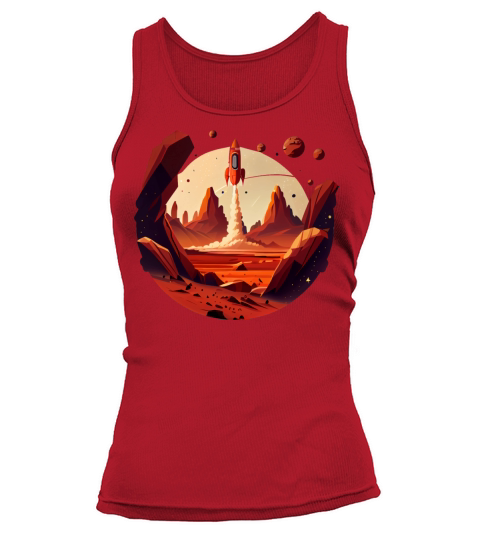 Vintage Space Science Mars Fiction Geek Solar Tank top Woman