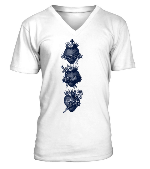 Sacred Hearts of Holy Family V-Neck T-shirt
