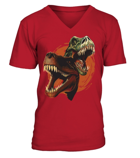 Vintage Tyrannosaurus Rex Dinosaur Head Skeleton V-Neck T-shirt