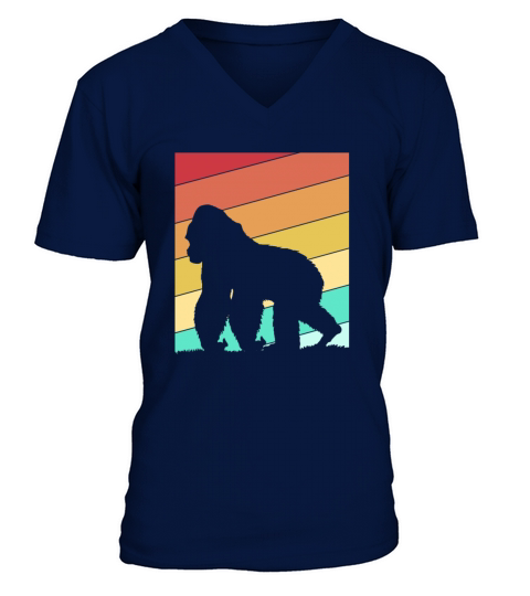 Vintage Wildlife Retro Ape Gorilla V-Neck T-shirt
