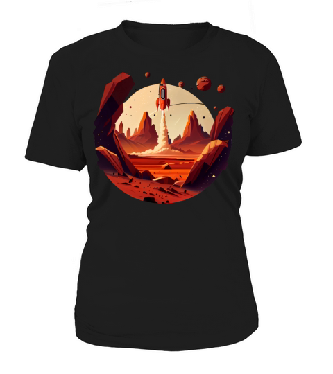 Vintage Space Science Mars Fiction Geek Solar Women's T-Shirt