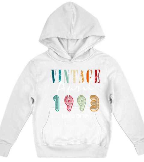 April vintage 1993 born vintage birthday Kids Hoodie