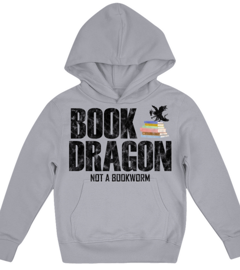 Funny Vintage Book Dragon Nerd Lover ReaderLibrary Kids Hoodie