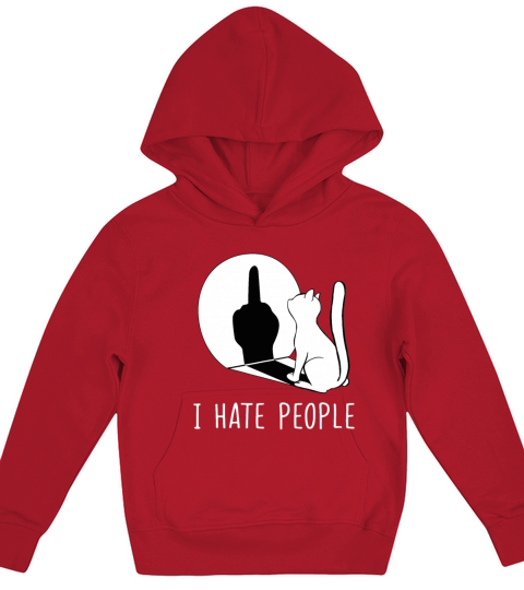 Grumpy Kitten Cats I Dont Like People Cat I Hateb Kids Hoodie