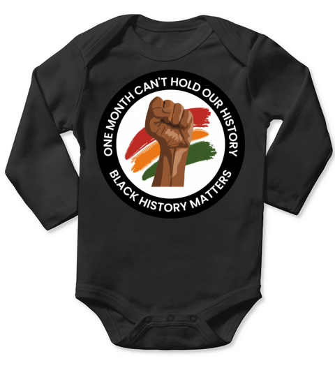 Black History Month 6 Long Sleeve Baby One-Piece