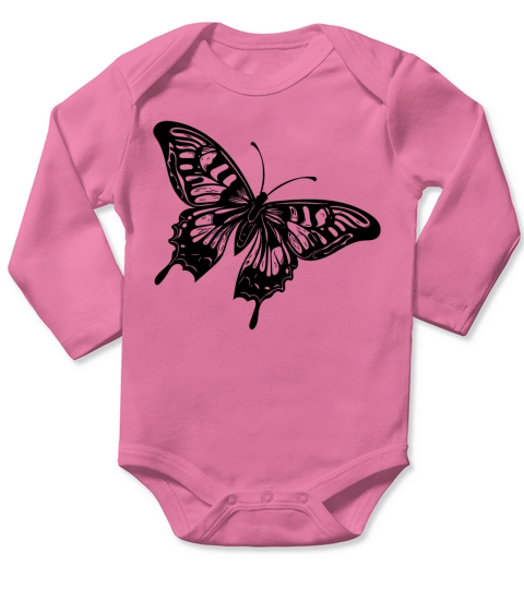 Elegant Vintage Tattoo Butterfly Long Sleeve Baby One-Piece