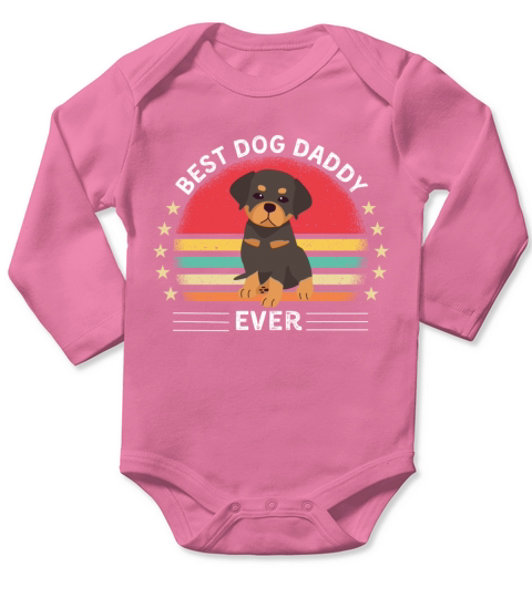 Funny Rottweiler dog best dog daddy ever Long Sleeve Baby One-Piece