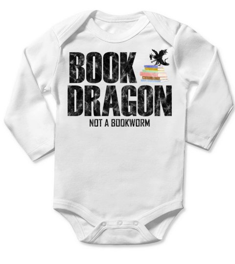 Funny Vintage Book Dragon Nerd Lover ReaderLibrary Long Sleeve Baby One-Piece