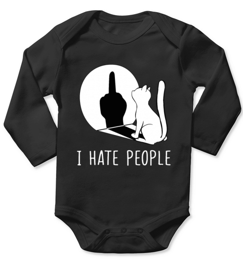 Grumpy Kitten Cats I Dont Like People Cat I Hateb Long Sleeve Baby One-Piece