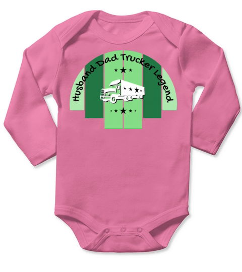 Husband Dad Trucker Legend green vintage version Long Sleeve Baby One-Piece