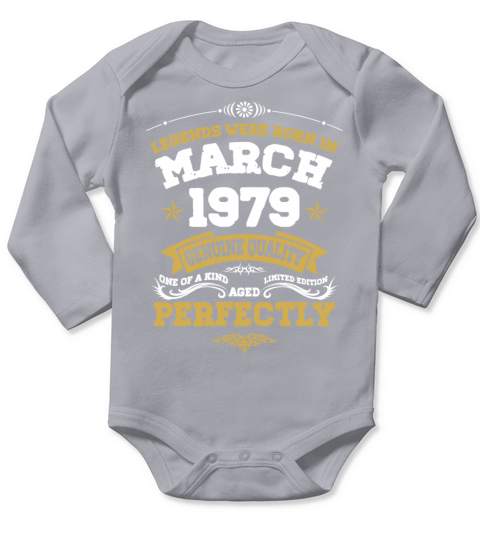 Vintage Aged To Perfection March 1979 Long Sleeve Baby One-Piece