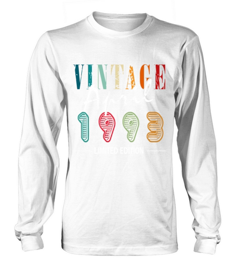 April vintage 1993 born vintage birthday Long sleeved Unisex