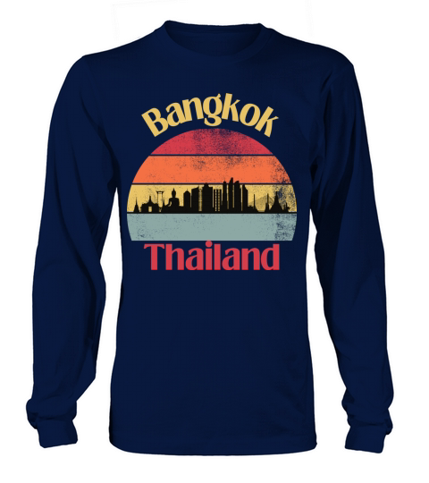 Bangkok Thailand Vintage Sunset Design Long sleeved Unisex