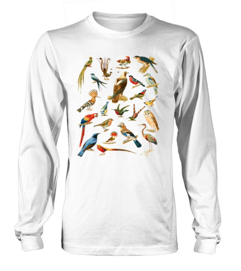 Beautiful vintage birds painting Long sleeved Unisex