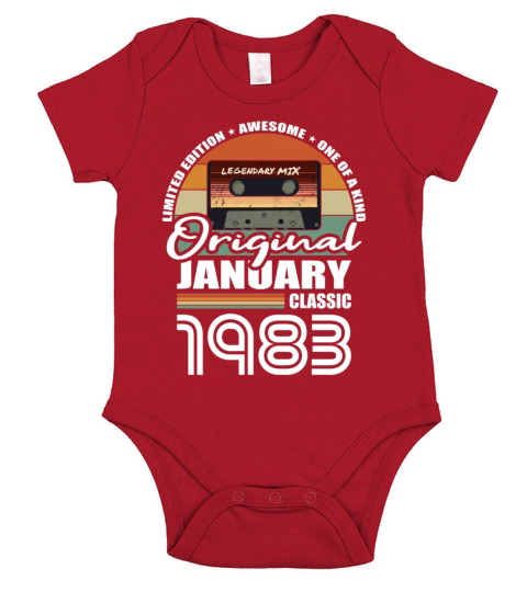 40th birthday january 1983 original 1983 Short Sleeve Baby One-Piece