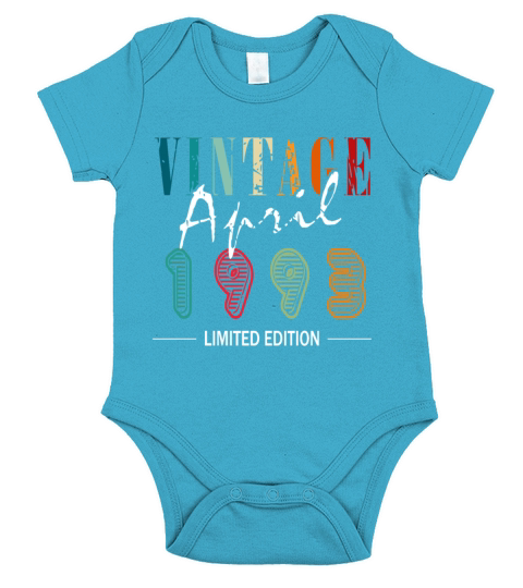 April vintage 1993 born vintage birthday Short Sleeve Baby One-Piece