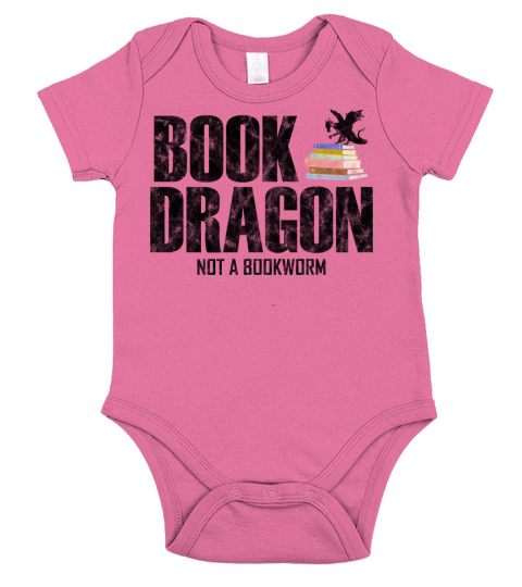 Funny Vintage Book Dragon Nerd Lover ReaderLibrary Short Sleeve Baby One-Piece