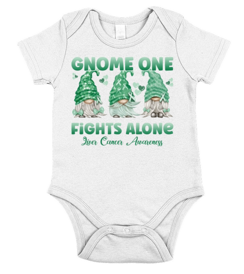Gnome One Fights Alone Liver Cancer Short Sleeve Baby One-Piece