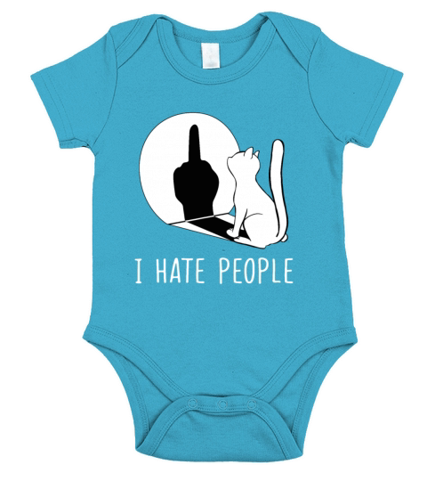 Grumpy Kitten Cats I Dont Like People Cat I Hateb Short Sleeve Baby One-Piece