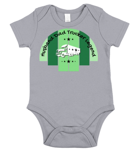 Husband Dad Trucker Legend green vintage version Short Sleeve Baby One-Piece